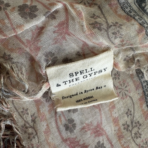 Spell Persian Scarf in Soft Pink and Gray - Picture 4 of 4